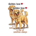 (2 Packs) Golden Love A Ray of Sunshine Always Magnets - Golden Retriever Magnets - 5 Inches On Longest Side - Premium Magnet - for Fridges, Toolboxes, Cars - Made in USA - MAG2376