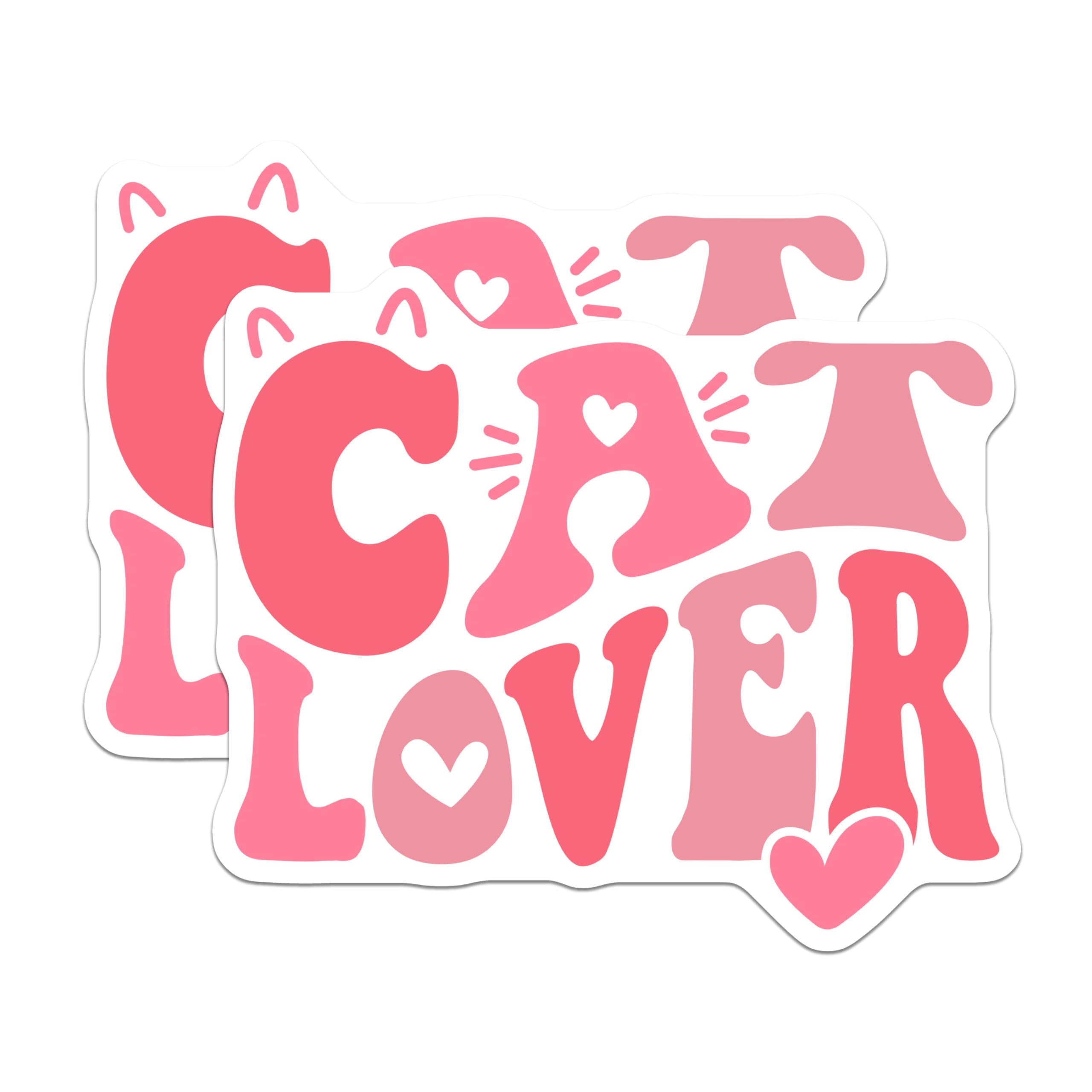 (2 Pack) Cat Lover Magnets - Cute Cat Illustrator Magnets - Cat Enthusiast Fridge Decor Magnets - 5" On Longest Side - for Cars, Refrigerators, Toolboxes, Lockers - Made in USA BMCS3379