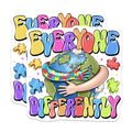 (2 Pack) Autism Awareness Magnets - Neurodiversity Earth Hug - Everyone Differently Acceptance Decor - 5 Inches On Longest Side - Thick Durable Magnet - Made in USA - MAG23331