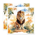 (2 Pack) Majestic Lion Stickers - Animal Art - Wildlife Decals - 5" On Longest Side - Sticks to Smooth Flat Surfaces - Made in USA - BMCS8694