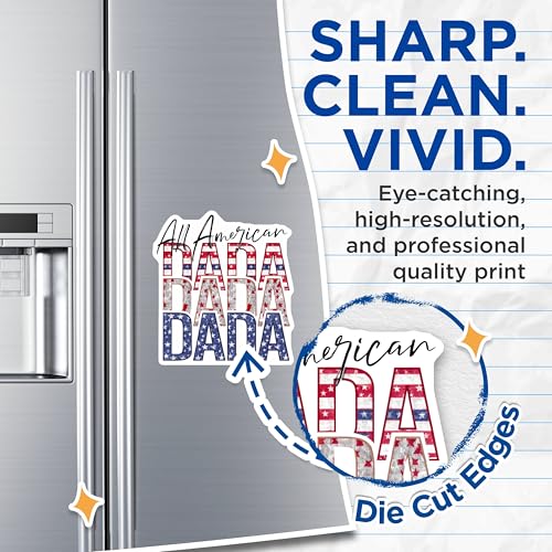 (2 Pack) All American DADA Magnets Magnets - Patriotic USA Dad Decor - 5" On Longest Side - Made in USA - Sticks to Refrigerators & Metal Surfaces - MAG8497