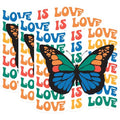 (3 Pack) Butterfly Decals - Love is Love - Laptop Decals - 3 Inches On Longest Side - Easy Peel & Apply - Made in USA - 3MCS0571