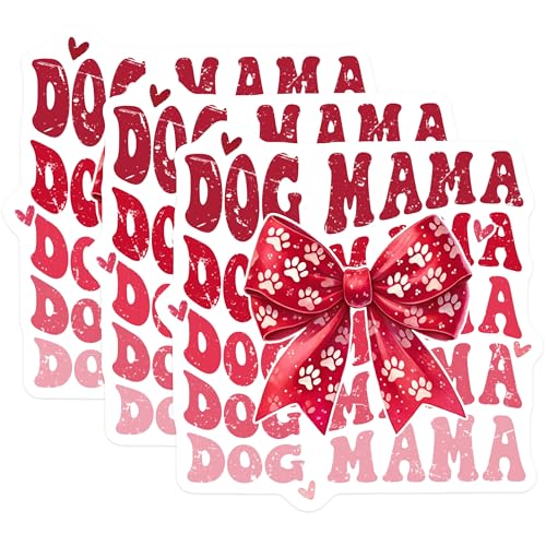 (3 Pack) Dog Mama Decals - Pet Lover Decals - Dog Mom Stickers - 3 Inches On Longest Side - Easy Peel & Apply - Made in USA - 3MCS2221