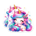 (2 Pack) Cute Kawaii Unicorn Magnets - Vibrant Rainbow Fantasy Decor - Magical Creature Locker Fridge Art - 5 Inches On Longest Side - Thick Durable Magnet - Made in USA - MAG36708