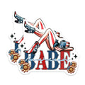 (2 Pack) American Babe Stickers - Patriotic Cowgirl Stickers - Sunflower Cowgirl Boots Stickers - 5" On Longest Side - Sticks to Any Smooth Flat Surface - Made in USA - BMCS3149