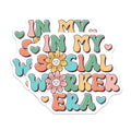 (2 Pack) Social Worker Era Magnets - Groovy Appreciation Gift - Graduation Student Professional Decor - 5 Inches On Longest Side - Thick Durable Magnet - Made in USA - MAG37778