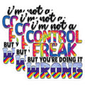 (3 Pack) Control Freak Decals - Funny Quote Stickers - Sarcastic Saying Decals - 3 Inches On Longest Side - Easy Peel & Apply - Made in USA - 3MCS2879