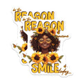 (2 Pack) Be The Reason Someone Smile Today Stickers - Motivational Quote - Sunflower Design - 5" On Longest Side - Sticks to Smooth Flat Surfaces - Made in USA - BMCS9034