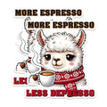 (2 Pack) More Espresso Less Depresso Magnets - Cute Alpaca Coffee - Fun Coffee Quote - Cute Animal - 5" On Longest Side - for Fridges, Toolboxes, Cars - Made in USA - MAG2780