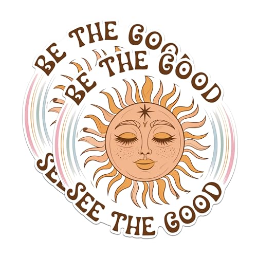 (2 Pack) Be The Good See The Good Magnets - Sun Face Magnets - Inspirational Quote Magnets - Positive Vibes Magnets- 5" On Longest Side - for Fridges, Toolboxes, Cars - Made in USA - MAG2549