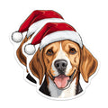 (2 Pack) Christmas Beagle Magnets - Santa Dog Holiday Decor - Pet Lover Refrigerator Accent - Dog Mom Stocking Stuffer - 5 Inches On Longest Side - Thick Durable Magnet - Made in USA - MAG28338