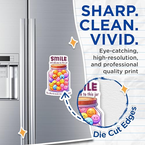 (2 Pack) Smile and Add One to This Jar Magnets - 5" On Longest Side - for Cars, Fridges, Toolboxes - Made in USA - MAG7517