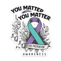 (2 Pack) You Matter Stickers - Suicide Prevention Awareness Stickers - Inspirational Mental Health Stickers - 5" On Longest Side - Sticks to Smooth Flat Surfaces - Made in USA - BMCS6247