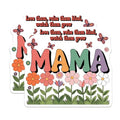 (2 Pack) Mama Flower Magnets - Positive Quotes - Cute Butterfly ations - 5" On Longest Side - for Cars, Fridges, Toolboxes - Made in USA - MAG3909