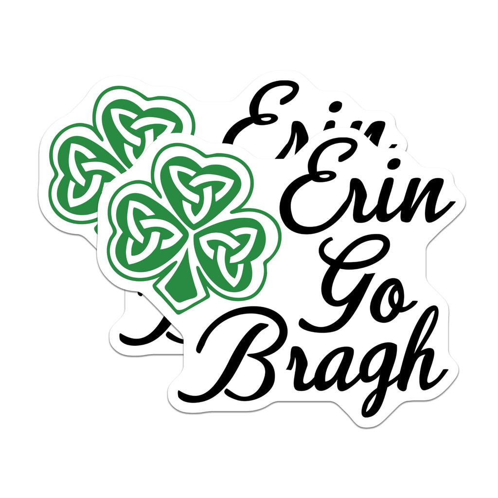 (2 Pack) Erin Go Bragh Magnets - Irish Pride Decor - St Patricks Day Clover Magnets - 5" On Longest Side - Premium Magnet - for Cars, Refrigerators, Toolboxes, Lockers - Made in USA - MAG18160