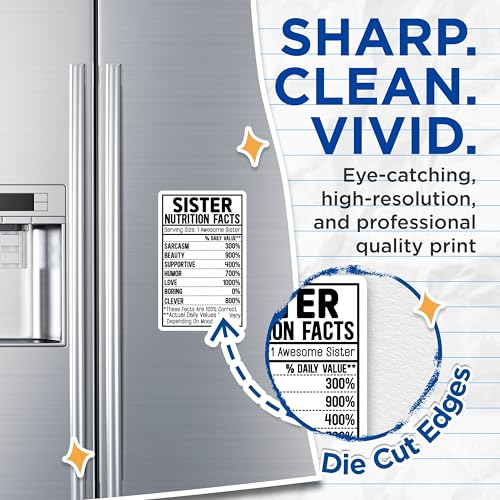 (2 Pack) Sister Nutrition Facts Magnets - Humor Magnets - Funny Kitchen - Cute Magnets for Refrigerator - 5" On Longest Side - for Cars, Fridges, Toolboxes - Made in USA - MAG4402