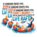 (3 Pack) Penguin Life Raft Decals - Funny Animal Sticker - Inspirational Laptop Decal - 3 Inches On Longest Side - Easy Peel & Apply - Made in USA - 3MCS4837