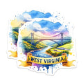 (2 Pack) West Virginia Stickers - Travel Souvenir - Nature Lovers - 5" On Longest Side - Sticks to Smooth Flat Surfaces - Made in USA - BMCS6410