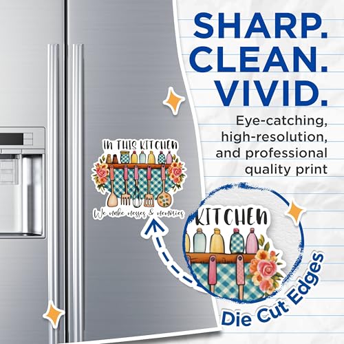 (2 Pack) Kitchen Magnet - Messes and Memories Magnet - Cute Kitchen Quotes Magnets- 5" On Longest Side - for Fridges, Toolboxes, Cars - Made in USA - MAG2983