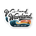 (2 Pack) Waveland Stickers - Bay Life Decals - Ocean Wave Stickers - 5" On Longest Side - Sticks to Smooth Flat Surfaces - Made in USA - BMCS17433