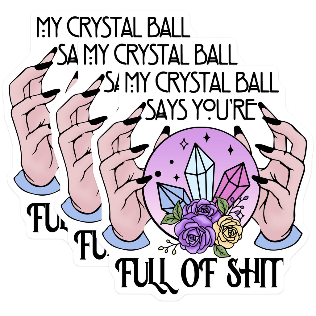 (3 Pack) Crystal Ball Decals - Fortune Teller Sticker - Sarcastic Laptop Decals - 3 Inches On Longest Side - Easy Peel & Apply - Made in USA - 3MCS2932