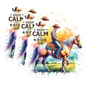 (3 Pack) Cowboy Horse Decals - Western Rider Art - Laptop Decor- 3 Inches On Longest Side - Easy Peel & Apply - Made in USA - 3MCS5538