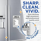 (2 Pack) Uncle Nutrition Facts Magnets - Uncle Humor - Funny Uncle - Uncle Sarcasm Quotes - 5" On Longest Side - for Cars, Fridges, Toolboxes - Made in USA - MAG4527