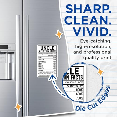 (2 Pack) Uncle Nutrition Facts Magnets - Uncle Humor - Funny Uncle - Uncle Sarcasm Quotes - 5" On Longest Side - for Cars, Fridges, Toolboxes - Made in USA - MAG4527