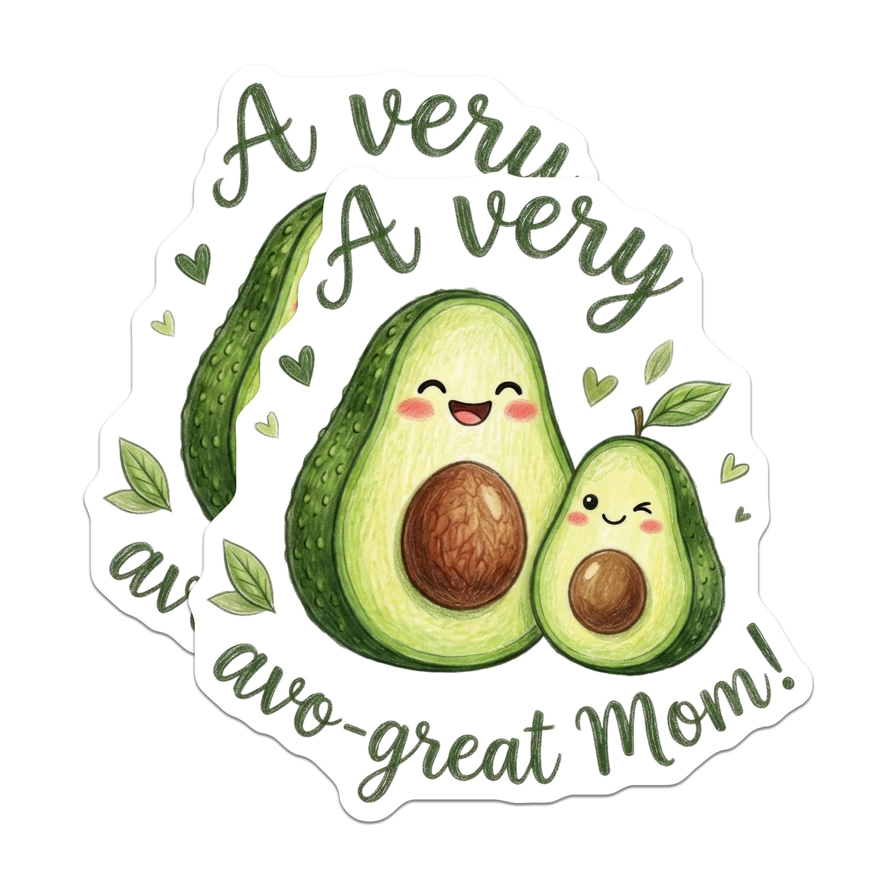 (2 Pack) Avocado Mom Magnets - Cute Mother Appreciation - Funny Food Pun Decor for Moms - 5 Inches On Longest Side - Thick Durable Magnet - Made in USA - MAG39220