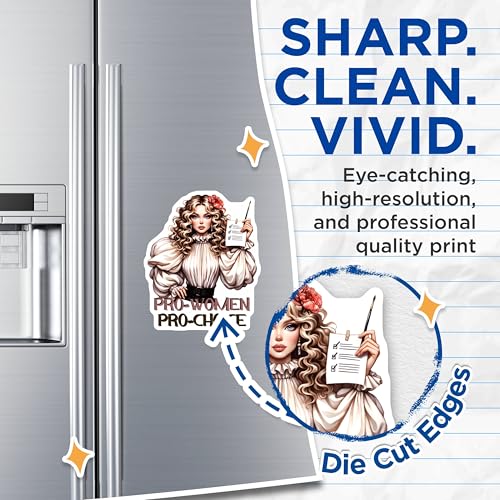 (2 Pack) Pro-Women Pro-Choice Magnets Magnets - Feminist Art - Women's Rights - 5" On Longest Side - Made in USA - Sticks to Refrigerators & Metal Surfaces - MAG9048