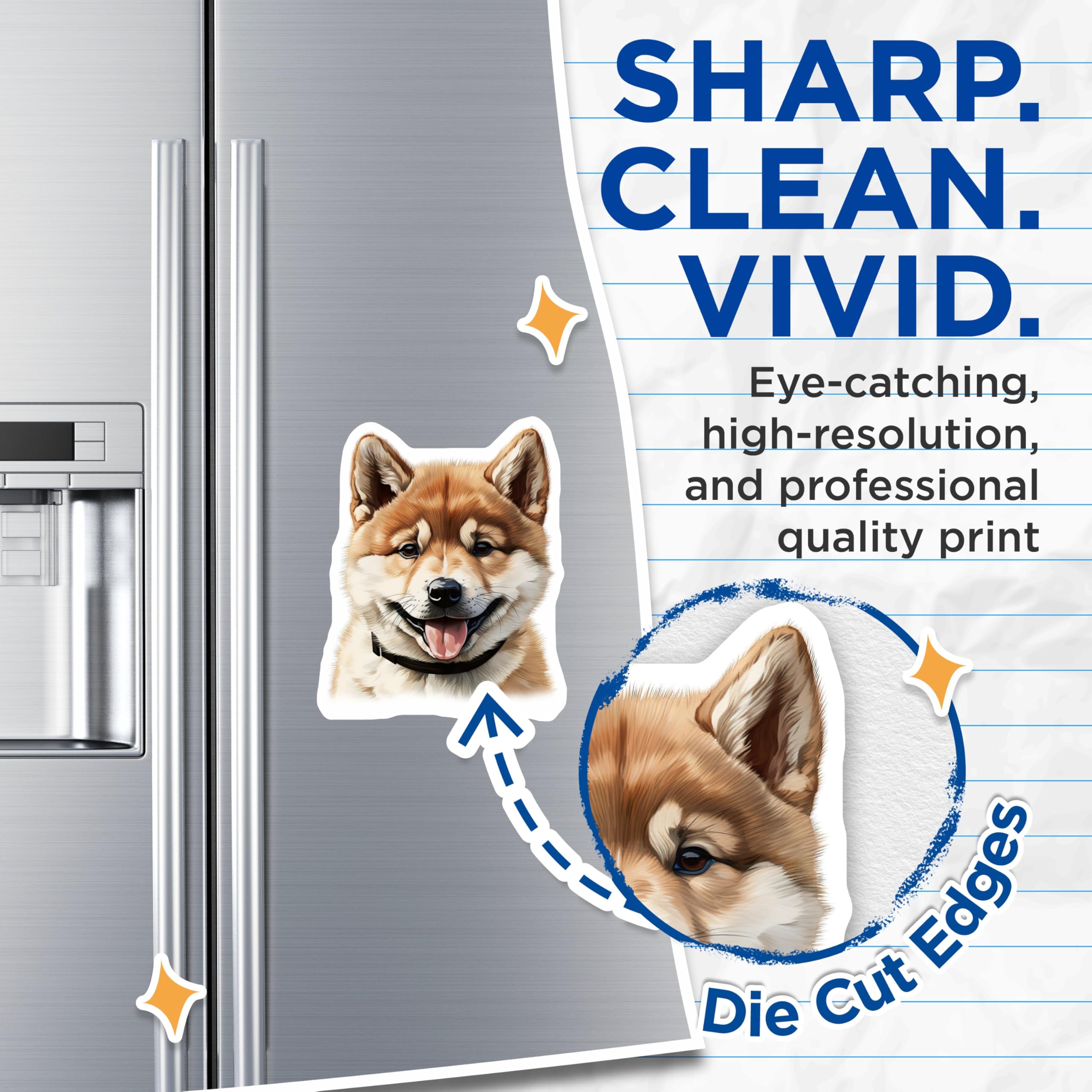 (2 Pack) Shiba Inu Magnets - Cute Dog Lovers Decor - Animal Fridge Magnets - 5 Inches On Longest Side - Thick Durable Magnet - Made in USA - MAG28992