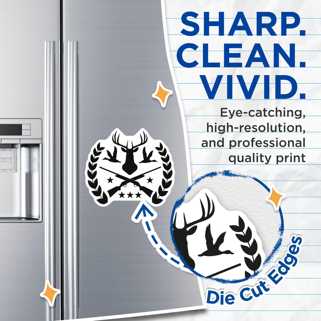 (2 Pack) Deer Hunting Duck Hunter Magnets - Shotgun Laurel Wreath Emblem - Rustic Outdoorsman Fridge Decor and Accessories - 5 Inches On Longest Side - Thick Durable Magnet - Made in USA - MAG21491