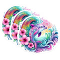 (3 Pack) Dolphin Decals - Floral Ocean Theme - Laptop Decals - 3 Inches On Longest Side - Easy Peel & Apply - Made in USA - 3MCS8242