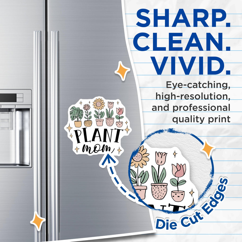 (2 Pack) Plant Mom Magnets - Houseplant Decor - Gardening Refrigerator Magnets - 5" On Longest Side - Premium Magnet - for Cars, Refrigerators, Toolboxes, Lockers - Made in USA - MAG18897