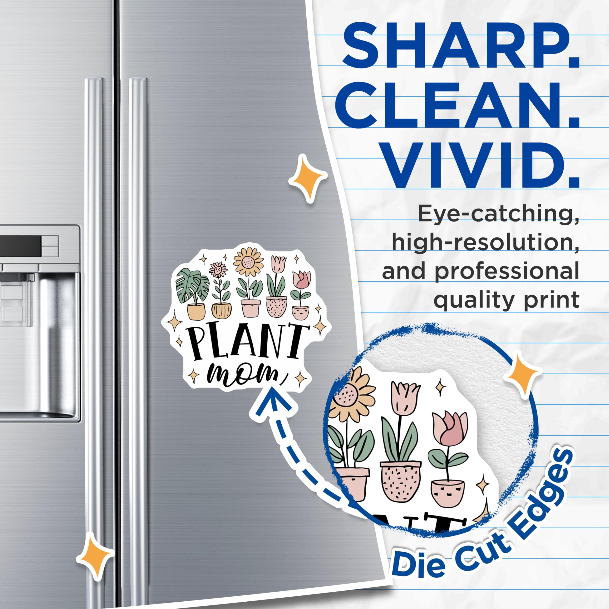 (2 Pack) Plant Mom Magnets - Houseplant Decor - Gardening Refrigerator Magnets - 5" On Longest Side - Premium Magnet - for Cars, Refrigerators, Toolboxes, Lockers - Made in USA - MAG18897