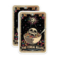 (2 Pack) The Cereal Killer Stickers - Funny Horror-Themed Stickers - Skull and Cereals Design Stickers - 5" On Longest Side - Sticks to Smooth Flat Surfaces - Made in USA - BMCS4808