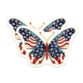 (2 Pack) Patriotic Butterfly Magnets - American Flag Design - Military Jet Art - USA Pride Decor - Veteran Supporter Fridge Magnet - 5" - Durable Magnet - Made in USA - MAG38146