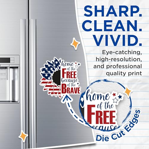 (2 Pack) Patriotic Sunflower Magnets - Home of The Free Magnets - Red White and Blue Decor Magnets - USA Pride Magnets- 5" On Longest Side - for Fridges, Toolboxes, Cars - Made in USA - MAG2958