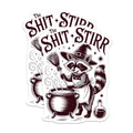 (2 Pack) Shit Stirrer Raccoon Stickers - Funny Witch Decals - Mischief Maker Designs 5" On Longest Side - Sticks to Smooth Flat Surfaces - Made in USA - BMCS13212