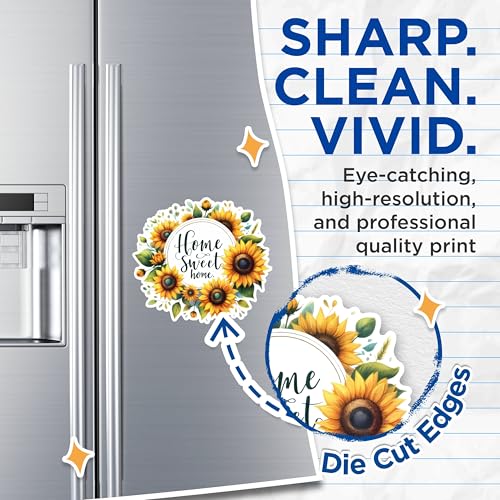 (2 Pack) Home Sweet Home Magnets - Sunflower Decor Magnets - Floral Kitchen Magnets- 5" On Longest Side - for Fridges, Toolboxes, Cars - Made in USA - MAG2561