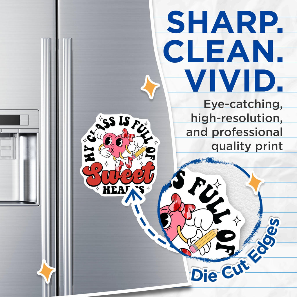 (2 Pack) My Class is Full of Sweethearts Magnets - Cute Classroom Magnets - Teacher Appreciation Magnets - 5" On Longest Side - for Cars, Refrigerators, Toolboxes, Lockers - Made in USA BMCS3090