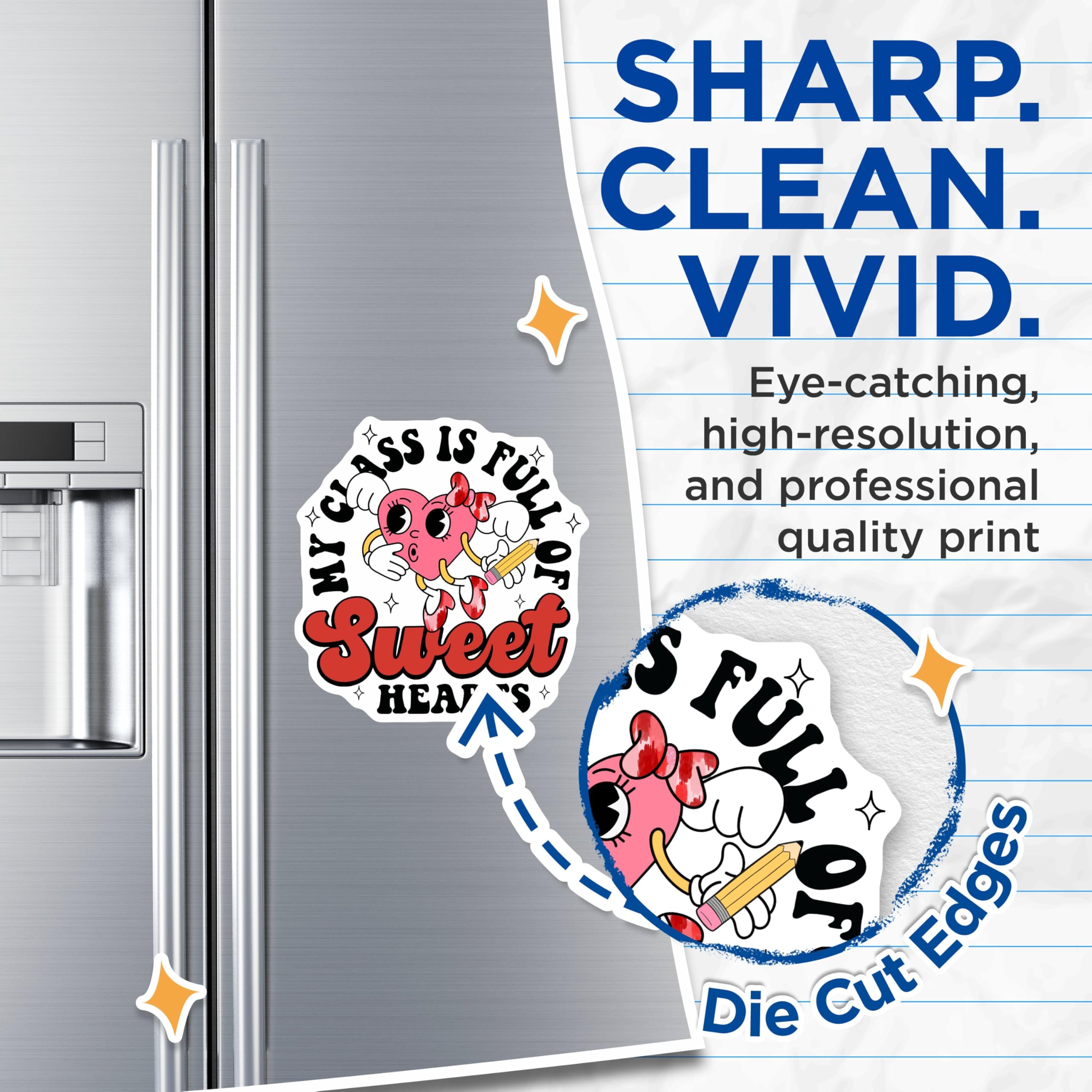 (2 Pack) My Class is Full of Sweethearts Magnets - Cute Classroom Magnets - Teacher Appreciation Magnets - 5" On Longest Side - for Cars, Refrigerators, Toolboxes, Lockers - Made in USA BMCS3090