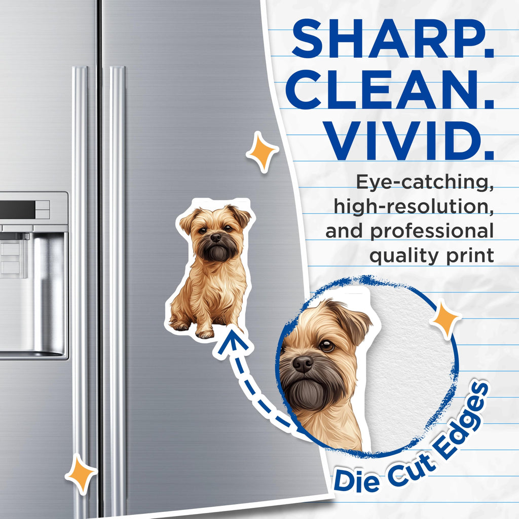 (2 Pack) Cute Terrier Dog Magnets - Fluffy Canine Refrigerator Decor - Pet Owner Kitchen Display - 5 Inches On Longest Side - Thick Durable Magnet - Made in USA - MAG27666