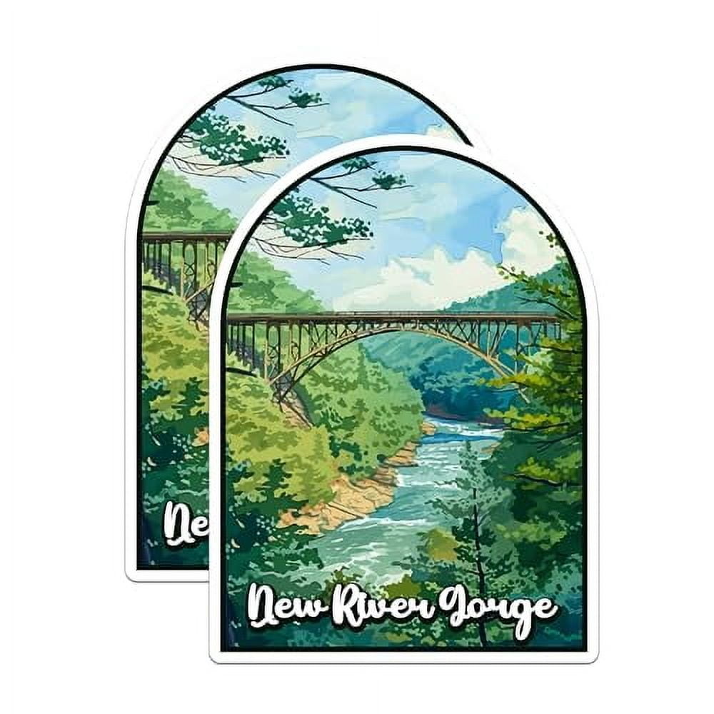 (2 Pack) New River Gorge National Park Bumper Magnet - US National Park - Choose from 63 Parks - 5" On Longest Side - Decal for Car Bumper, Laptop, Water Bottle, Wall, and Window - MAG1562