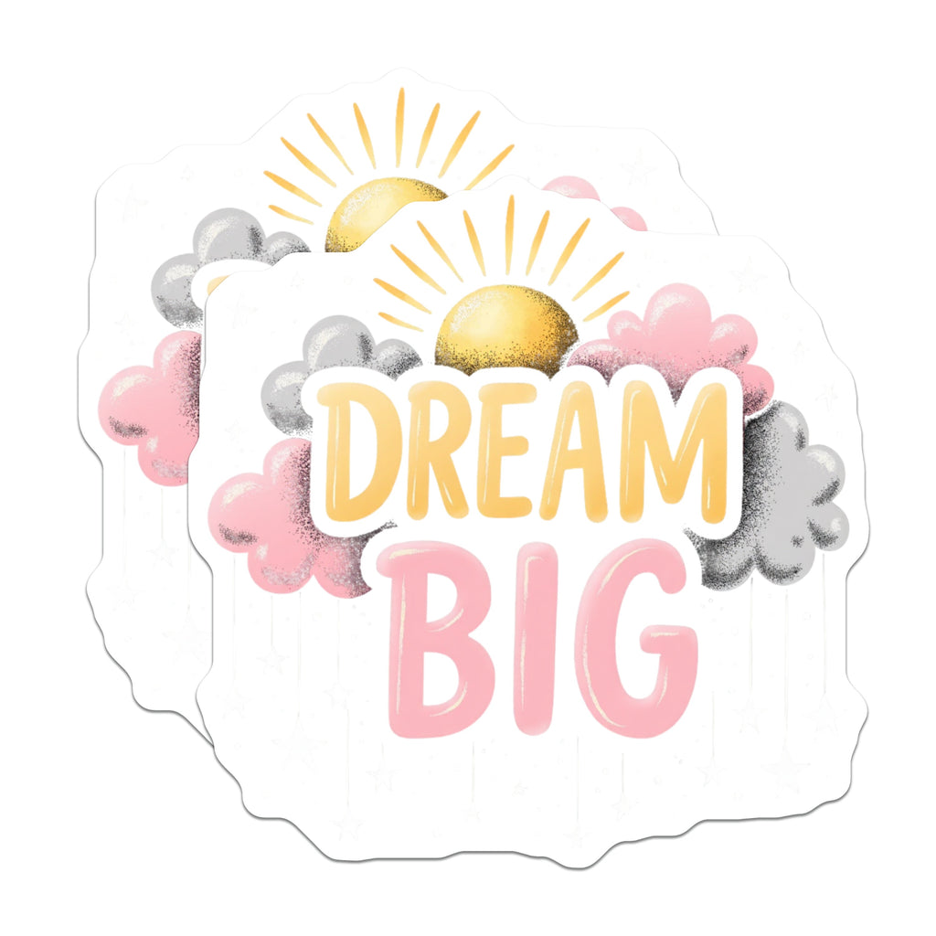 (2 Pack) Dream Big Magnets - Inspirational Decor - Nursery Room Accessory - Positive Affirmation Art - 5 Inches On Longest Side - Thick Durable Magnet - Made in USA - MAG36945