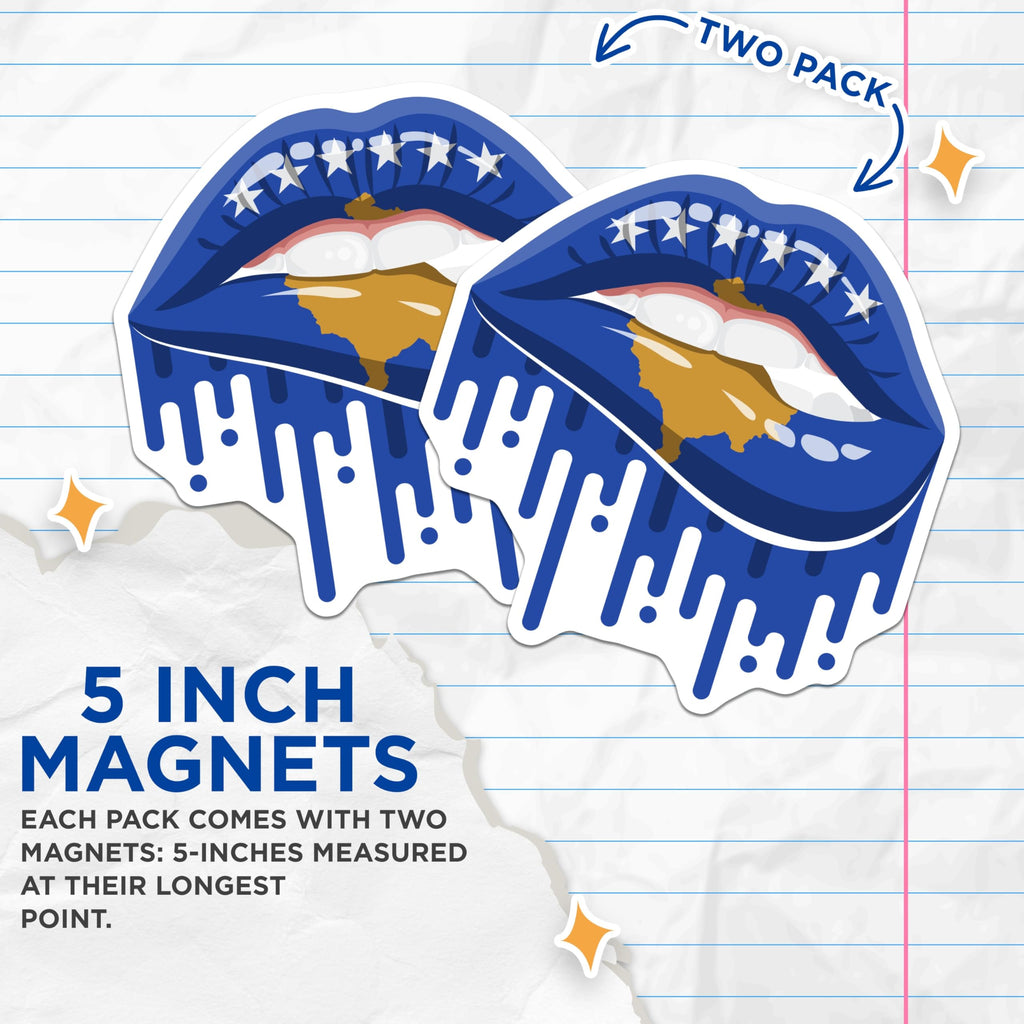 (2 Pack) Kosovo Lips Magnets - Kosovo Flag - Unique Fridge Magnets - 5" On Longest Side - Premium Magnet - for Cars, Refrigerators, Toolboxes, Lockers - Made in USA - MAG17540