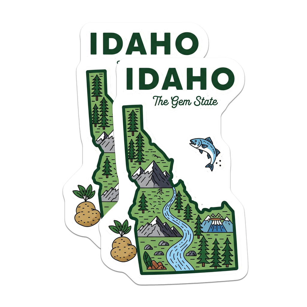 (2 Pack) Idaho State Magnets - Gem State Travel Souvenir - Fridge Refrigerator Magnets - 5" On Longest Side - Premium Magnet - for Cars, Refrigerators, Toolboxes, Lockers - Made in USA - MAG14322