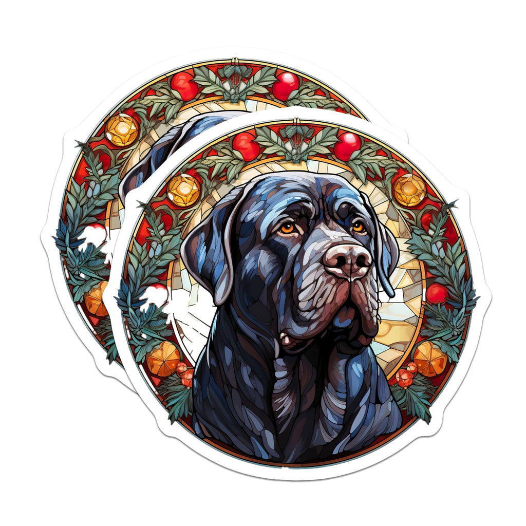 (2 Pack) Black Lab Dog Magnets - Stained Glass Labrador Retriever Decor - Pet Lover Refrigerator Art - 5 Inches On Longest Side - Thick Durable Magnet - Made in USA - MAG27688