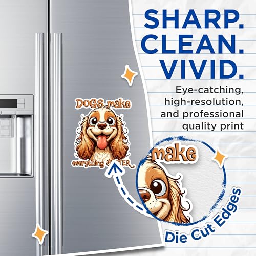 (2 Pack) Dogs Make Everything Better Magnets - Dog Lover Magnets - Cute Dog Magnets for Refrigerator- 5" On Longest Side - for Fridges, Toolboxes, Cars - Made in USA - MAG2811