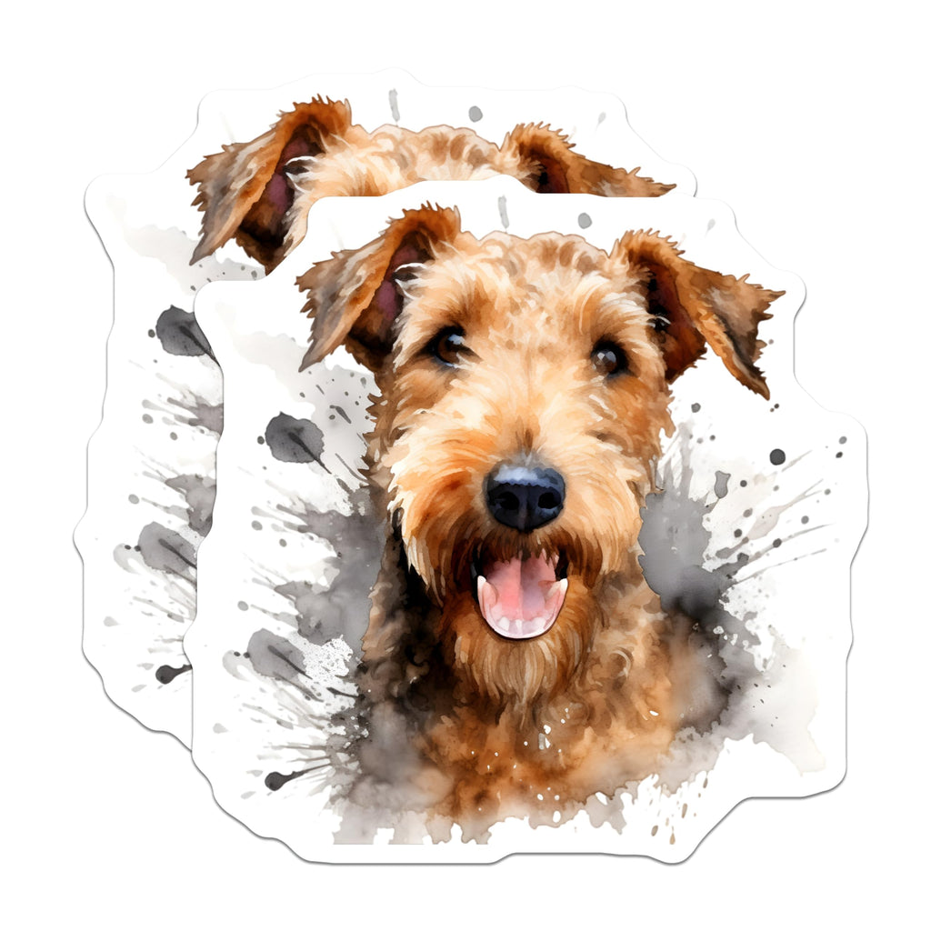 (2 Pack) Airedale Terrier Magnets - Watercolor Dog Decor - Pet Lover Collectibles - 5 Inches On Longest Side - Thick Durable Magnet - Made in USA - MAG28102